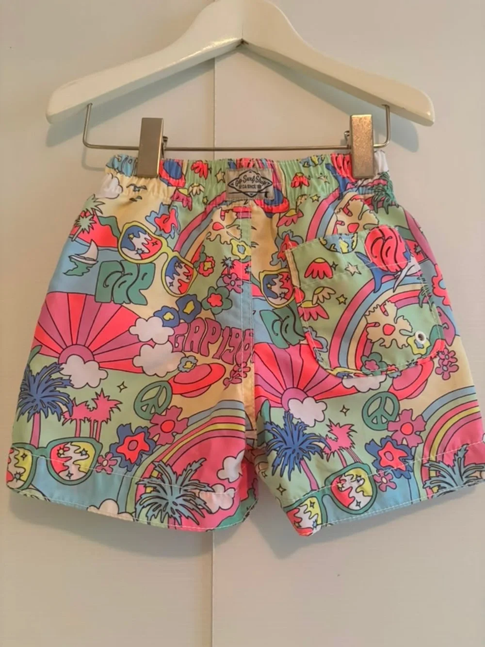 GAP Boys’ Colorful Retro Print Swim Trunks – size 12-18 months